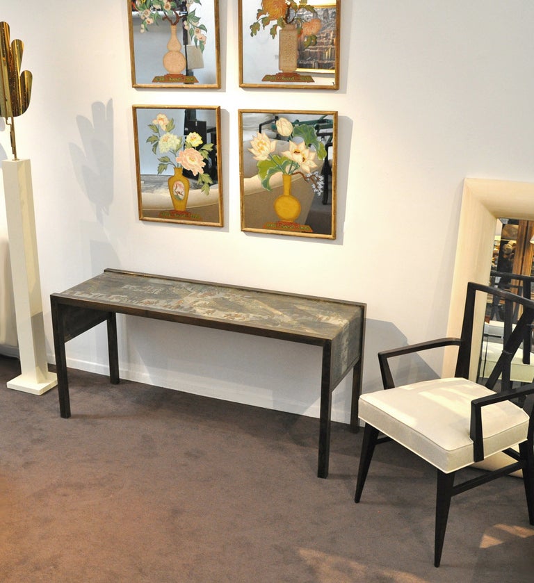 Mid-Century Modern Philip and Kelvin LaVerne Signed Bronze Console Table