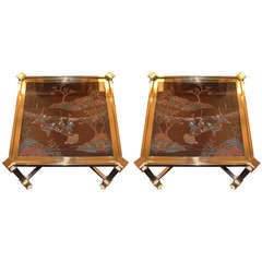 Robert Metzger Custom Coromandel Panel Side Tables