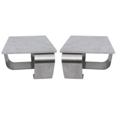 Francois Monnet Stainless Steel Side Tables