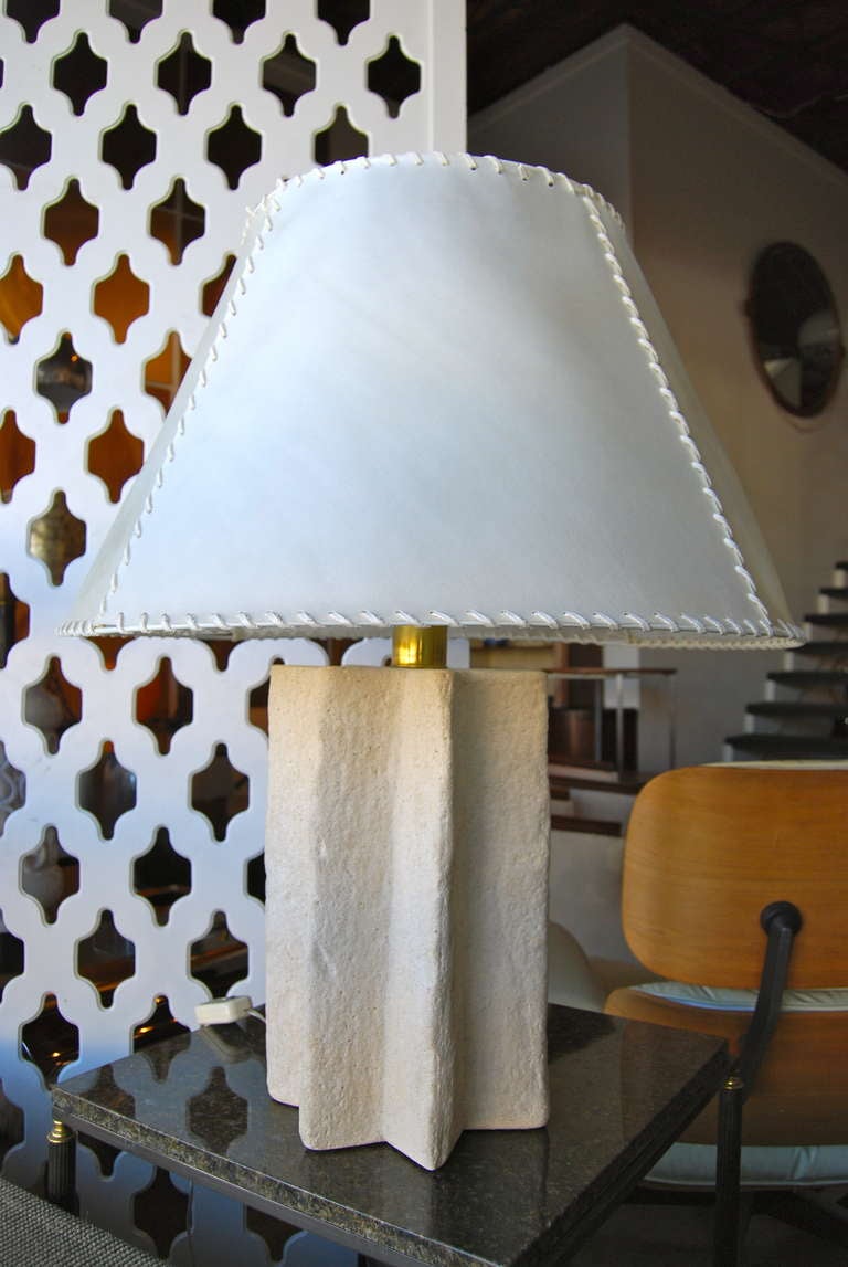 American Ron Mann Table Lamp with Rawhide Shade