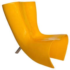 Marc Newson "Felt" Chair in Yellow Fibreglass