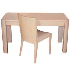 Karl Springer Goatskin Clad Desk and JMF Chair