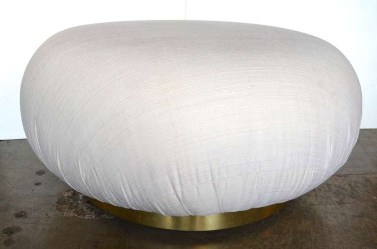 Massive Milo Baughman "Souffle" Pouf in Tussah Silk