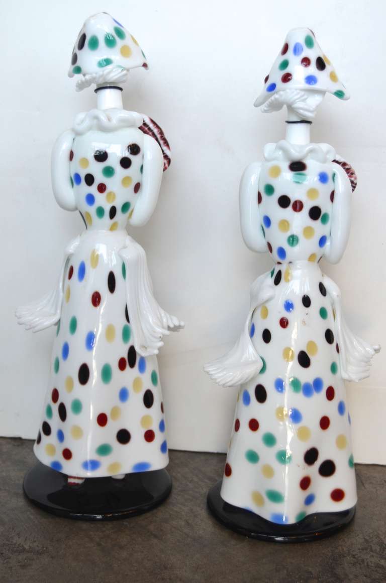 Mid-Century Modern Rare figurine « Commedia Dell » de Fulvio Bianconi pour Venini en vente