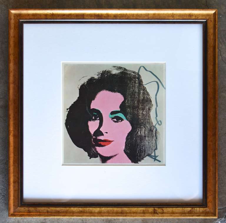 A wonderful small chromolithograph signed by the late, great Andy Warhol in felt tip pen.