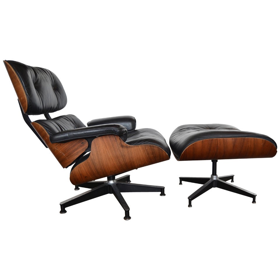 Eames 670/671 in Rosewood and Black Leather
