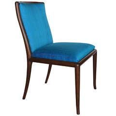 Robsjohn Gibbings Occasional Chair in Blue Silk