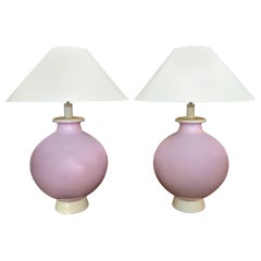 Paul Laszlo Bulbous Lavender Table Lamps