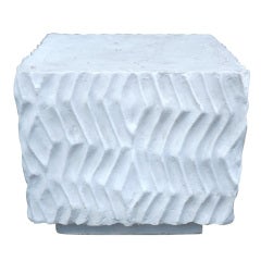 John Dickinson Like Sculptural White Plaster Cube Table