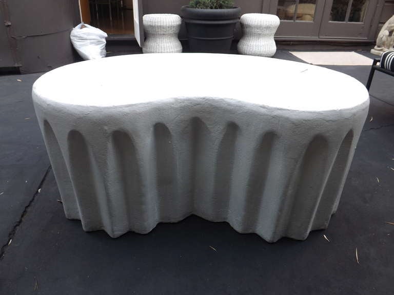 John Dickinson Like Kidney Form White Plaster Table