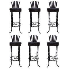 French Fer Forge Barstools-Set of 6