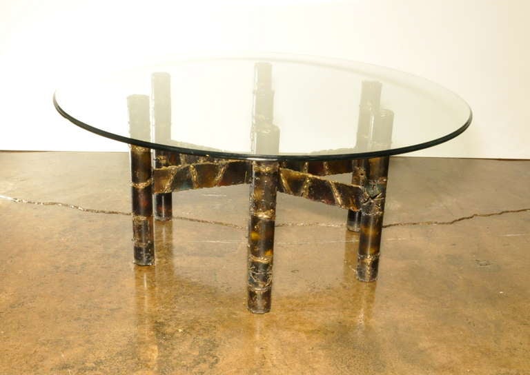 Paul Evans Sculpted Steel Cocktail Table In Excellent Condition In Palm Springs, CA