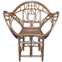 McGuire Silver Leafed Arm Chair