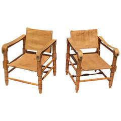 Kaare Klint "Safari" Chairs in Leather