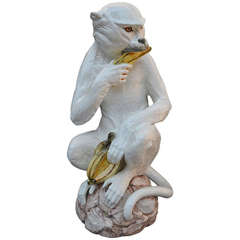 Large Italian Ceramic Monkey with Banana