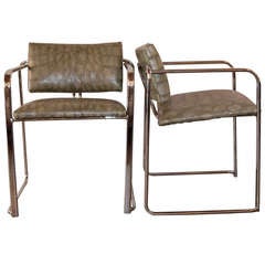 Pace Chrome Chairs with Crocodile Leather