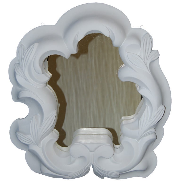 Serge Roche Style French 1940s Plaster Mirror For Sale