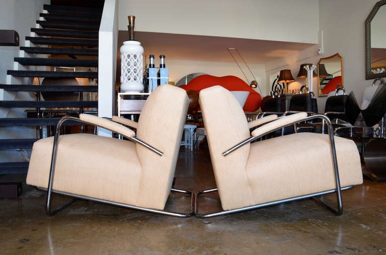 Unknown Art Deco Chrome Armchairs For Sale