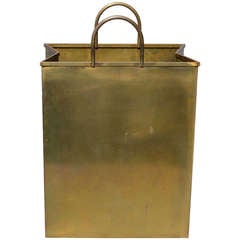Italian Brass "Shopping Bag" Waste Can