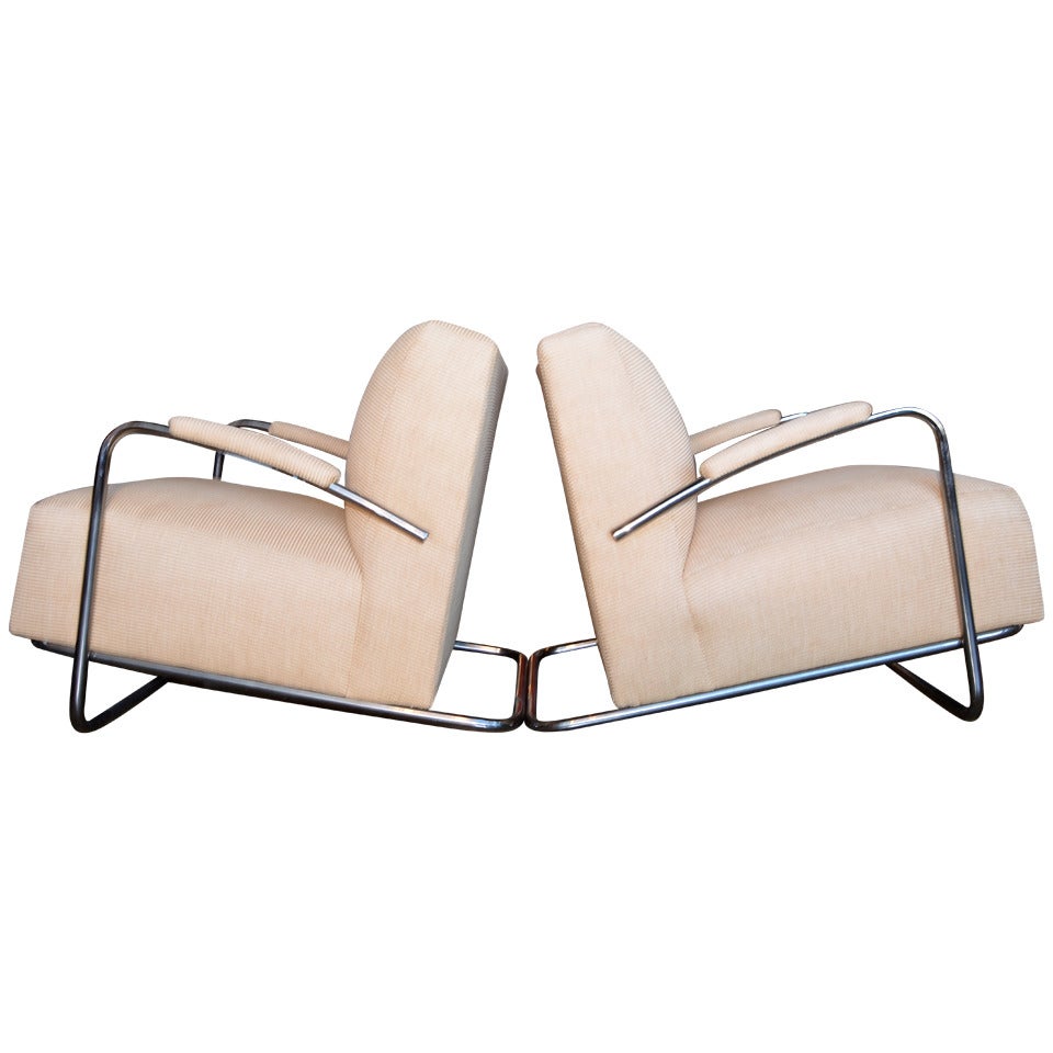 Art Deco Chrome Armchairs For Sale