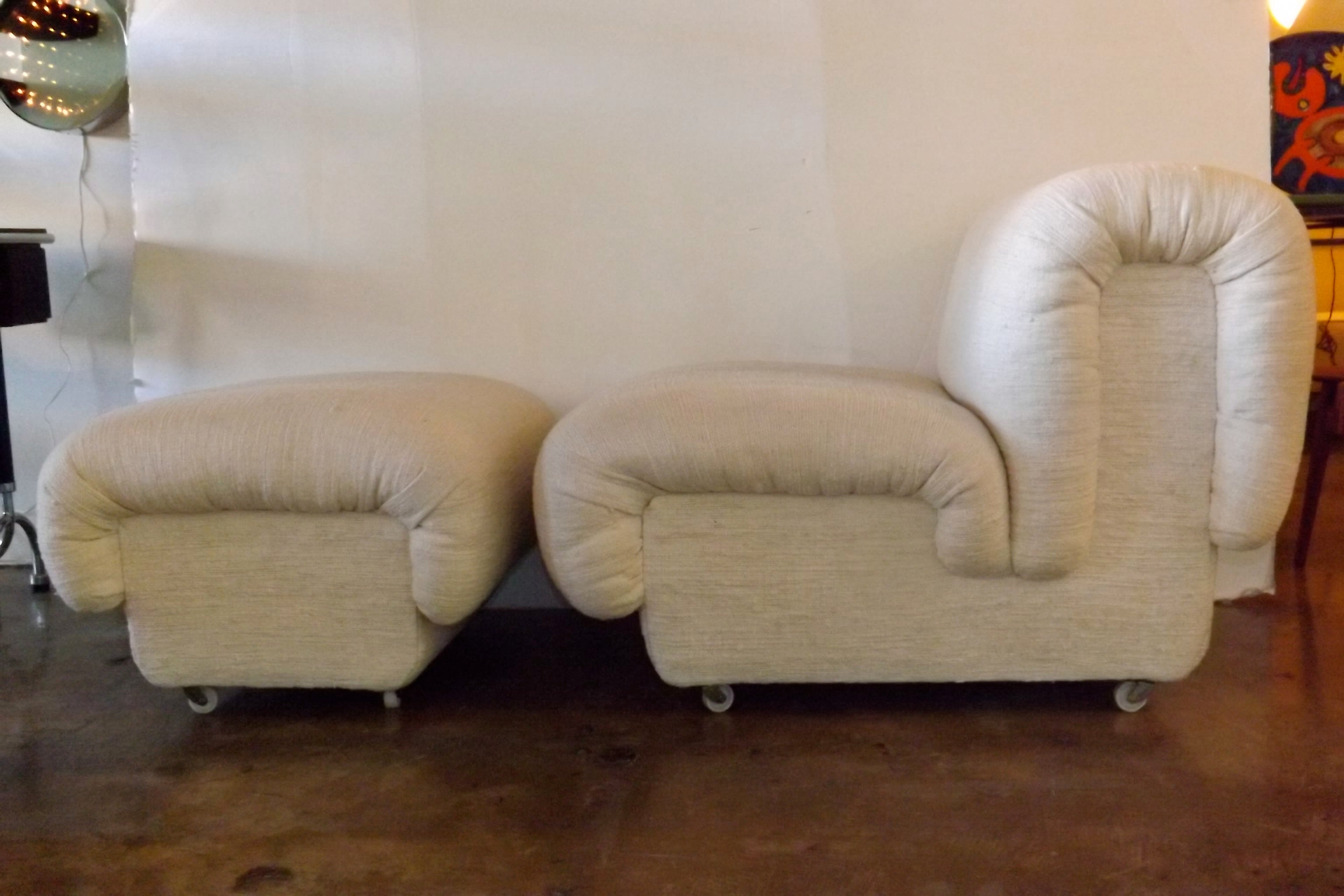 Paul Evans Studio Chair and Ottoman in Haitian Cotton