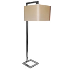 Chrome Floor Lamp with Custom Shade