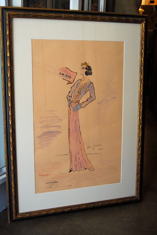 Beautiful Fashion Illustration by Jean Cocteau for Chanel