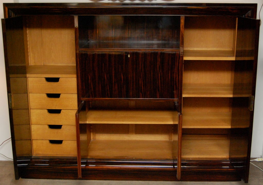 Jacques Adnet Macassar Drop Front Secretaire