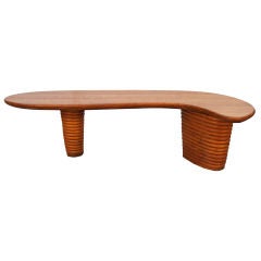 Rare Paul Frankl Biomorphic Bamboo Cocktail Table