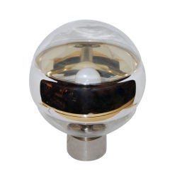 Bulbous Italian Table Lamp with Mirrored Band