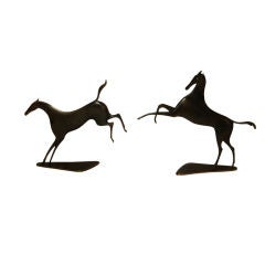 Pair of Bronze Hagenauer Dancing Horses