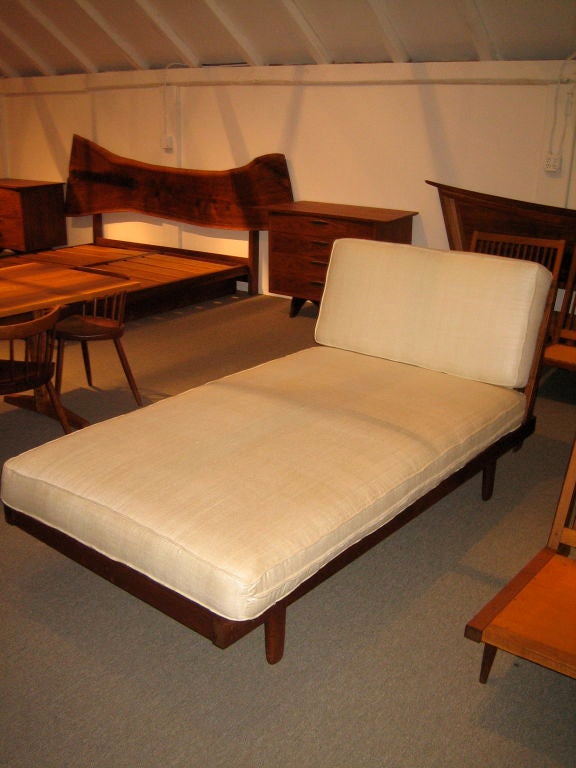 Mid-20th Century Rare George Nakashima Slat Back Daybed in Silk