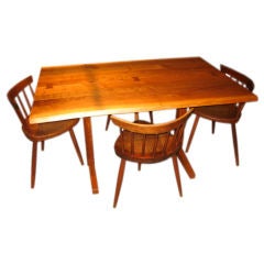 George Nakashima Trestle Table and 4 "Mira" Chairs