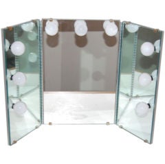 Vintage "Shadows Out" Tri-Fold Lighted Vanity Mirror