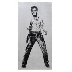 Giant Silver Elvis by Warhol Superstar Louis Waldon