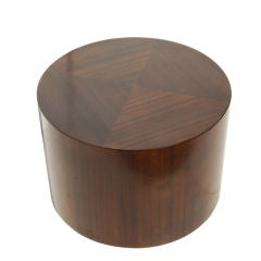 Round Book-Matched Walnut Pedestal Table.