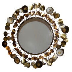 Curtis Jere Giant "Raindrops" Wall Mirror-Signed and Dated 1968