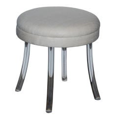 Billy Haines Lucite Leg Stool in Silk.