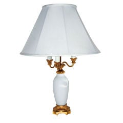 French Parian and Dore Bronze Table Lamp