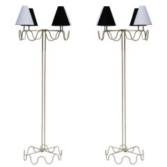 Pair of Jean Royère "Ondulation" Floor Lamps