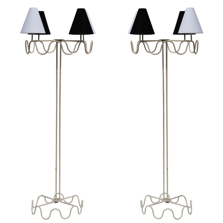 Pair of Jean Royère "Ondulation" Floor Lamps