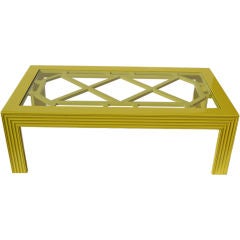 Custom Arthur Elrod Cocktail Table in Chartreuse Lacquer