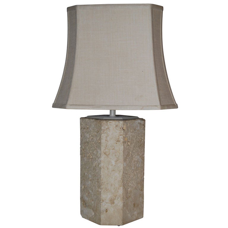 Samuel Marx Fossilized Stone Table Lamp For Sale
