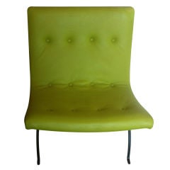 Milo Baughman "Scoop" Chair in Lime Green