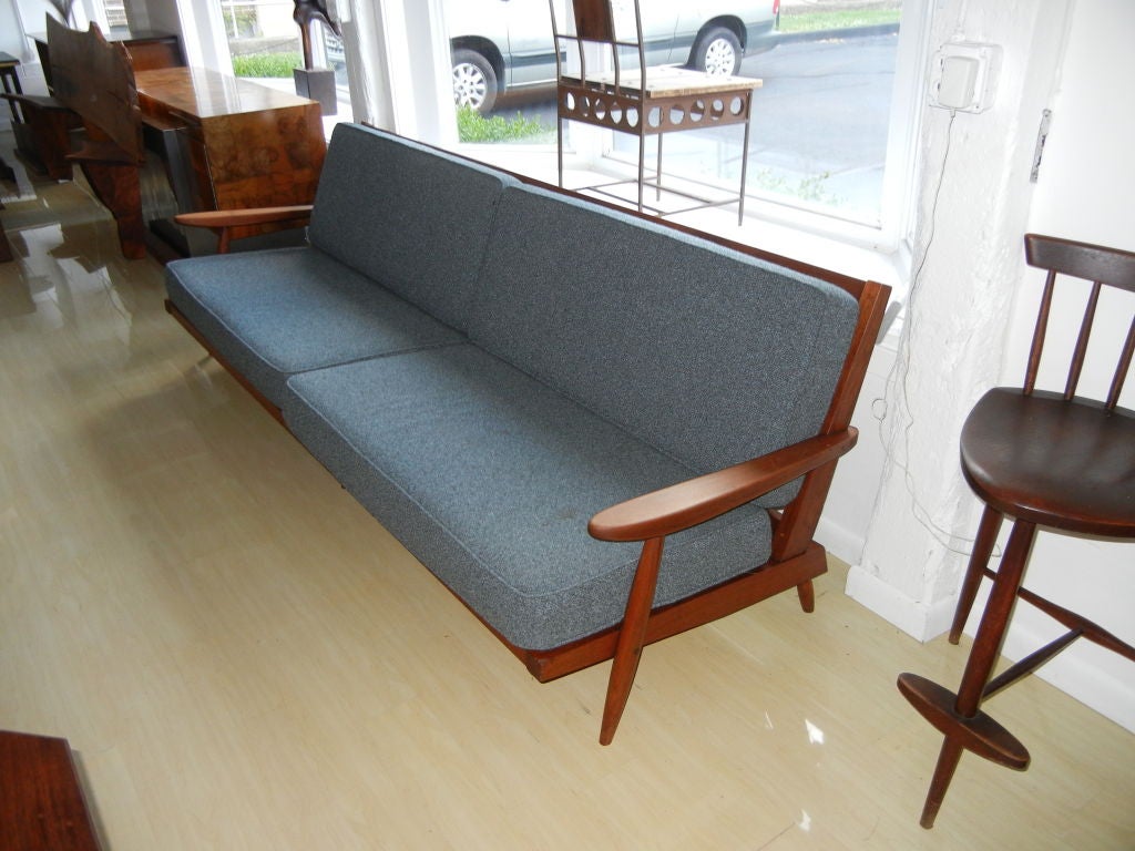 Mid-Century Modern George Nakashima 8.5' Spindle Back Sofa with Arms