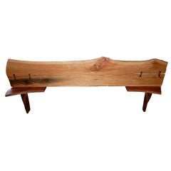 George Nakashima Free Edge Headboard with Side Tables