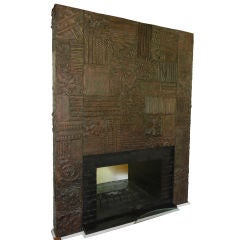 Paul Evans Unique Bronze "Goop" Fireplace Surround