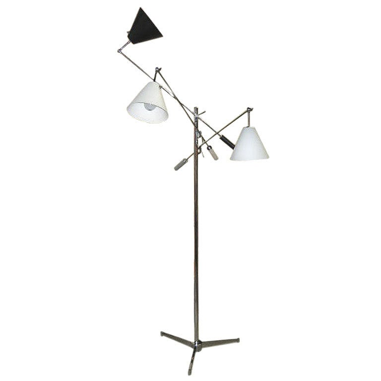 Arredoluce Triennale Lamp-Grey Black White For Sale