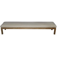 Samuel Marx 7' Bench in Limed Finish with Silk Upholstery