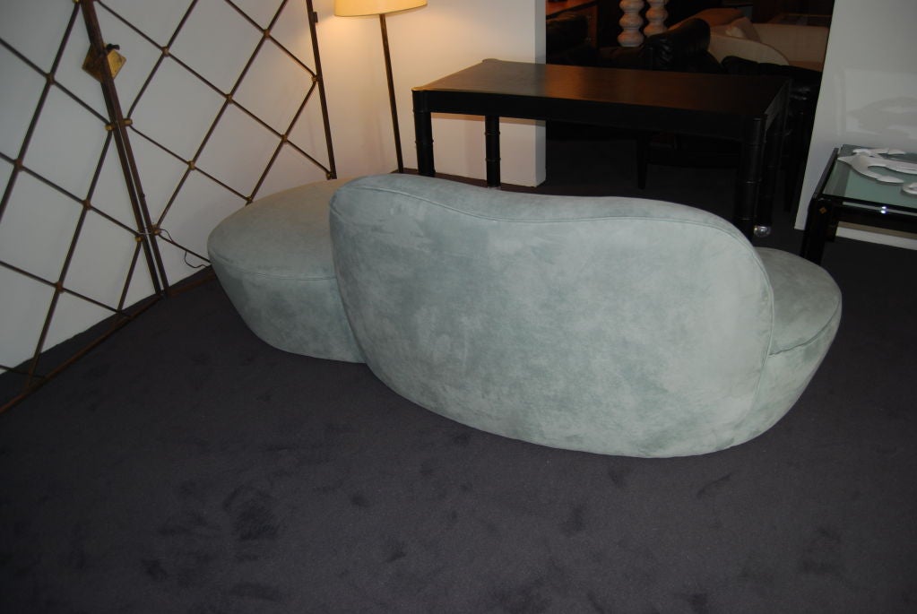 American Vladimir Kagan Celadon Ultrasuede Freeform Sofa